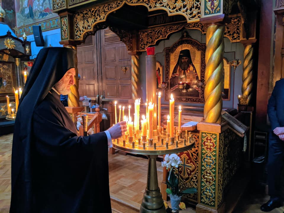 Greek Archbishop Elpidophoros visits Russian cathedral, venerates relics of St. John (Maximovitch)