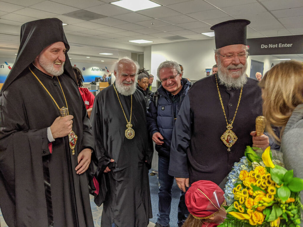 Archbishop Elpidophoros welcomes His Beatitude Archbishop Chrysostomos II of Cyprus