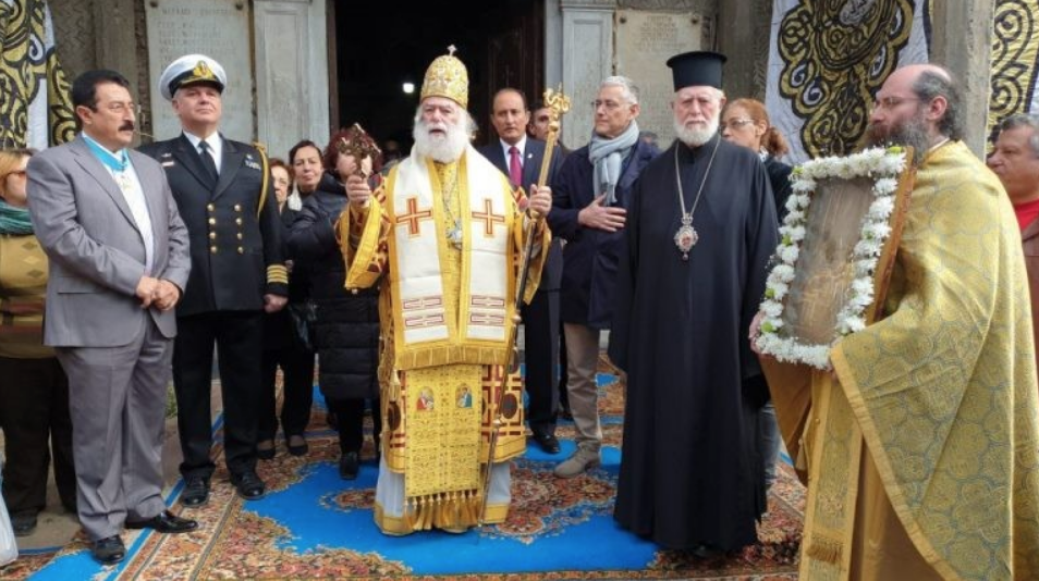 The Patriarch Of Alexandria at the historic church of the Presentation of the Lord in Tanta