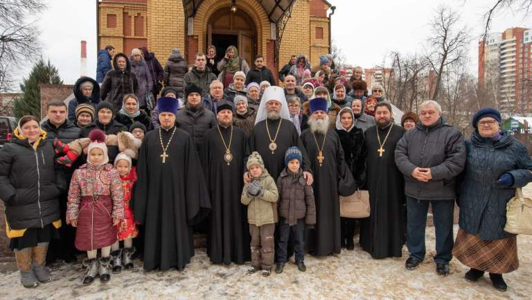 Arch-pastoral service in the Holy Trinity Parish in the town of Pushkino, Moscow Region