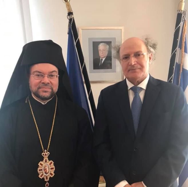 Ο νέος επίσκοπος Απολλωνιάδος με τον Πρέσβη της Ελλάδος στο Βέλγιο