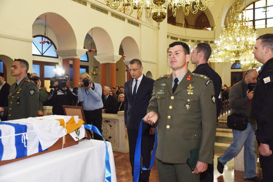 Ceremony for repatriation of remains of fallen Greek officer on Cyprus