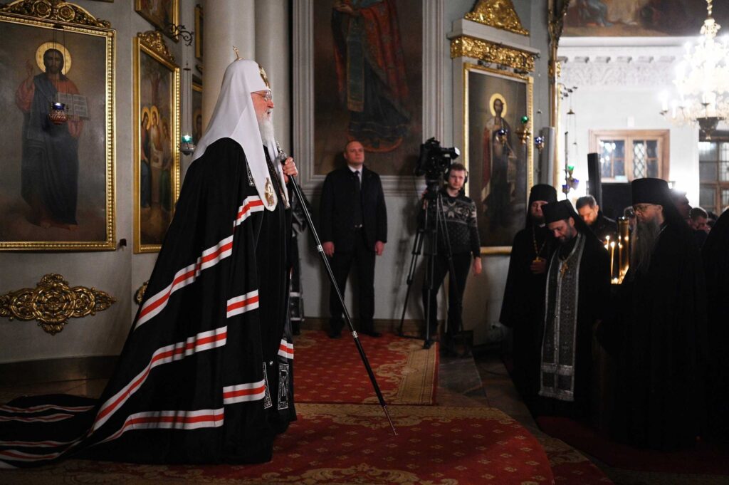 В среду первой седмицы Великого поста Святейший Патриарх Кирилл совершил повечерие с чтением Великого канона прп. Андрея Критского в Даниловом ставропигиальном монастыре