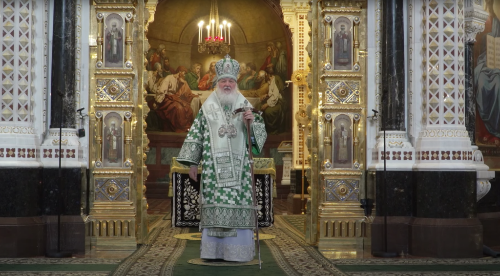 В праздник Входа Господня в Иерусалим Предстоятель Русской Церкви совершил Литургию в Храме Христа Спасителя