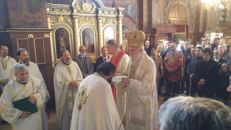 Патријарх Иринеј рукопроизвео у чин протојереја старешину Вазнесењске цркве о. Арсенија Арсенијевића