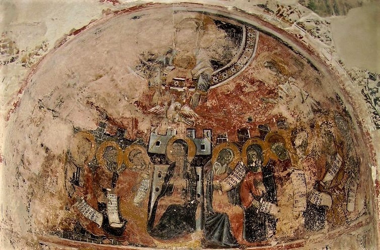 Η Πεντηκοστή – Νωπογραφία του 14ου αιώνα