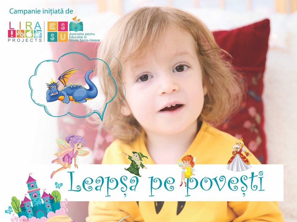 O fetiță își citește online povestea din campania Leapșa pe povești, care a strâns 10.000 lei pentru un spital de copii