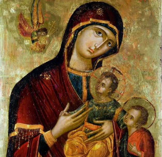 Η Θεοτόκος βρεφοκρατούσα κι ο Άγιος Ιωάννης ο Πρόδρομος