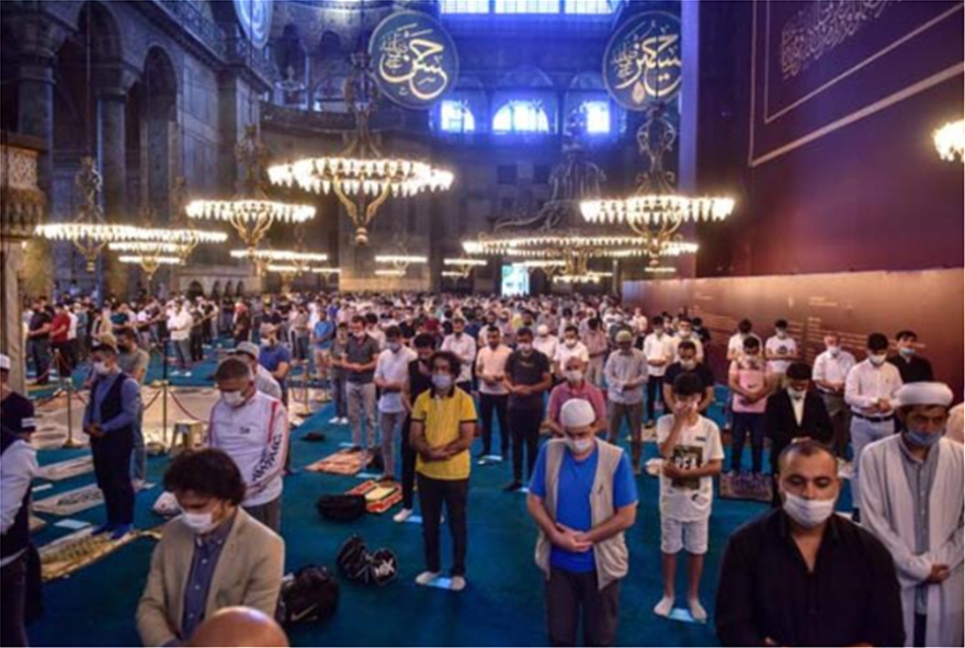 Sword-weilding top Turkish imam again leads Muslim prayer at Hagia Sophia cathedral, conclusing month of insults against Christianity