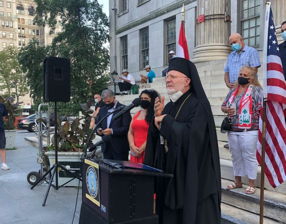 Antiochian Orthodox Christian Archdiocese of North America – Metropolitan Joseph, Lebanese Community Rally in Brooklyn after Beirut Explosion