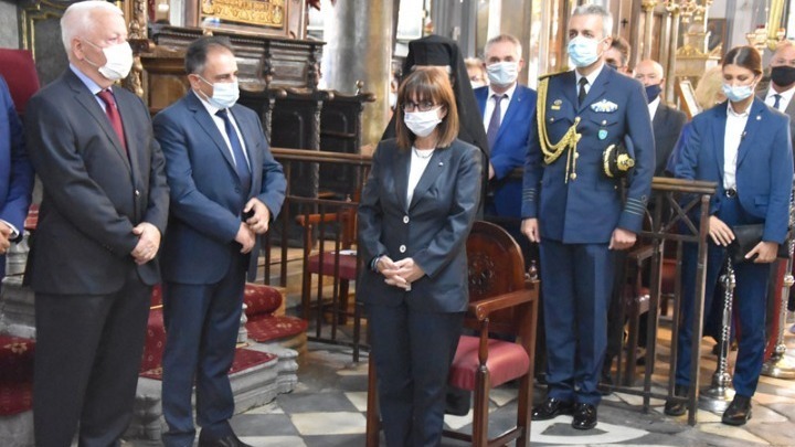 Greek president pays a visit to Mytilini, Lesvos on Dormition of the Virgin Mary