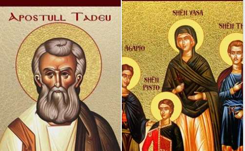 Apostull Tadeu. Dëshmore Vasa me fëmijët e saj: Theogni, Agapiu, Pisti