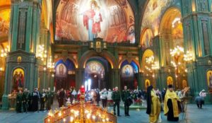 Совершен молебен по случаю второй годовщины закладки главного храма Вооруженных сил РФ