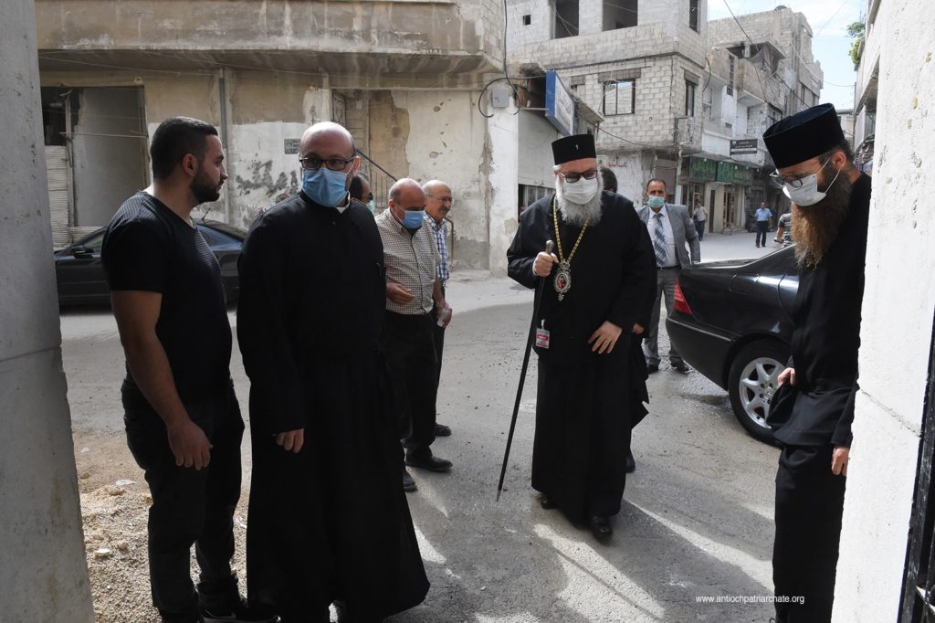 زيارة غبطة البطريرك يوحنا العاشر إلى كنيسة القديس جاورجيوس في عربين والاطلاع على سير أعمال الترميم فيها