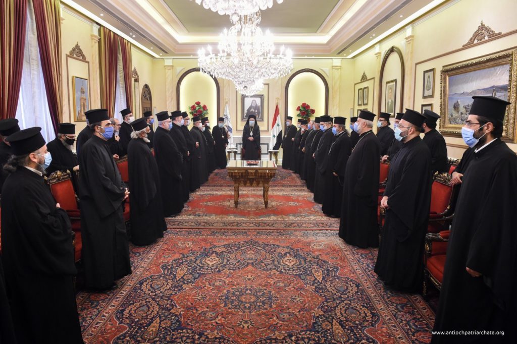 صاحب الغبطة يوحنا العاشر يلتقي أساقفة الدار البطريركية وكهنةَ دمشق وريفها