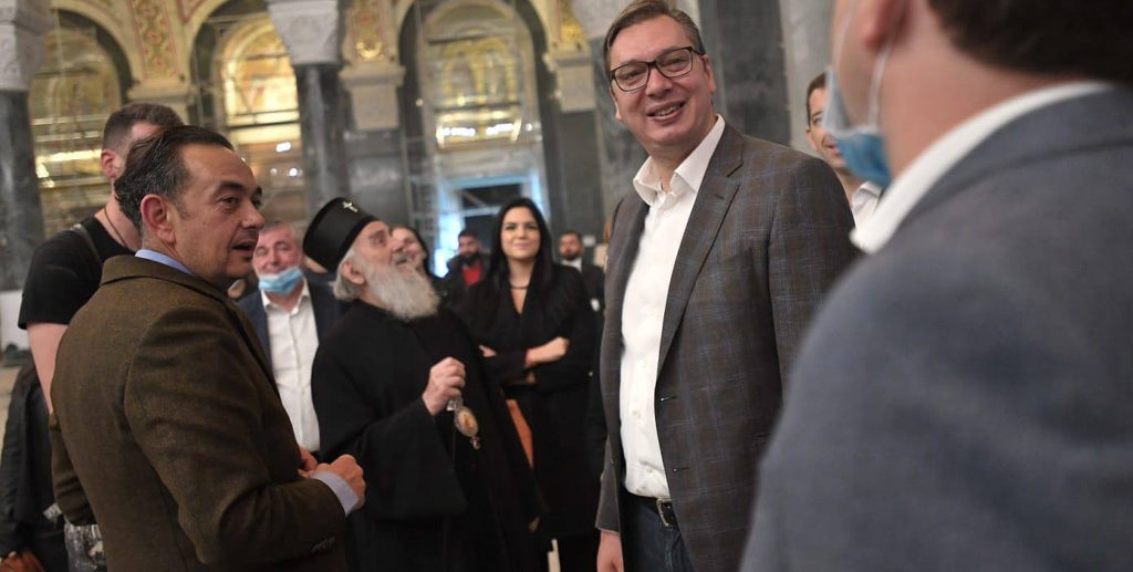 Патријарх и Председник посетили храм Светог Саве