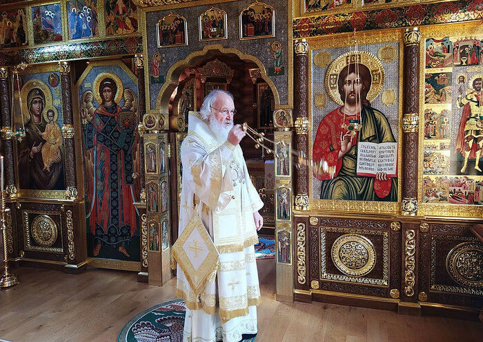 Патријарх Кирил служио Литургију у Скиту Александра Невског у 18. недељу по Духовима