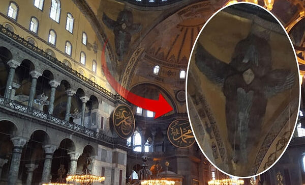 SERAPHIM MOSAIC REVEALED IN AGIA SOPHIA WITH REMOVAL OF SCAFFOLDING