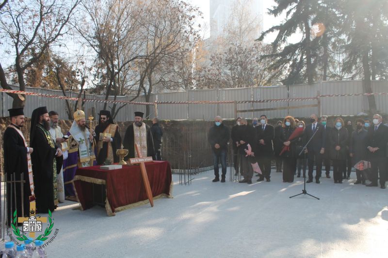 Полагане на основен камък на нов храм, посветен на св. Пимен Зографски