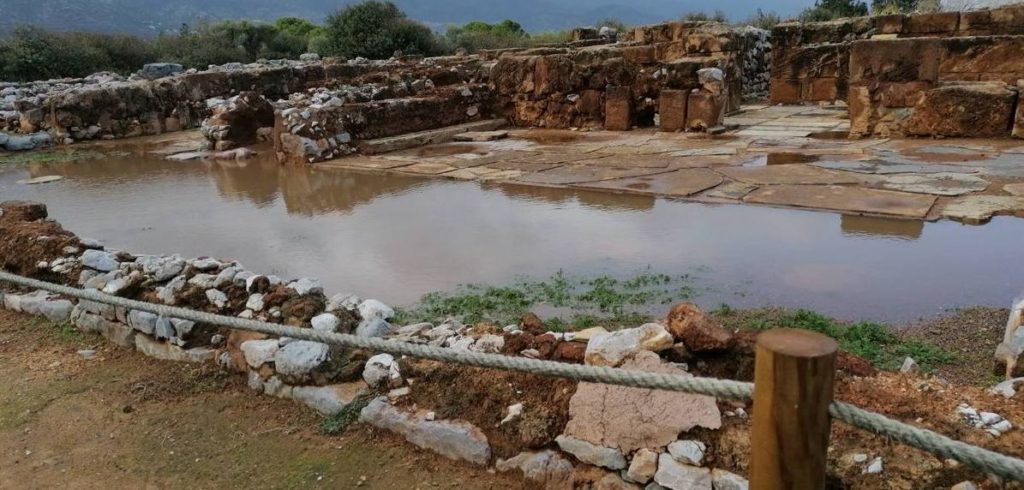 Πλημμύρισε ο αρχαιολογικός χώρος στα Μάλια