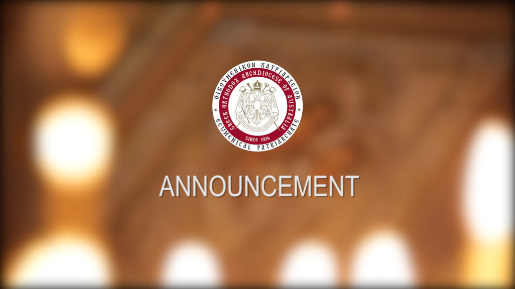 Greek Orthodox Archdiocese of Australia issues plea to abide by instructions concerning the pandemic