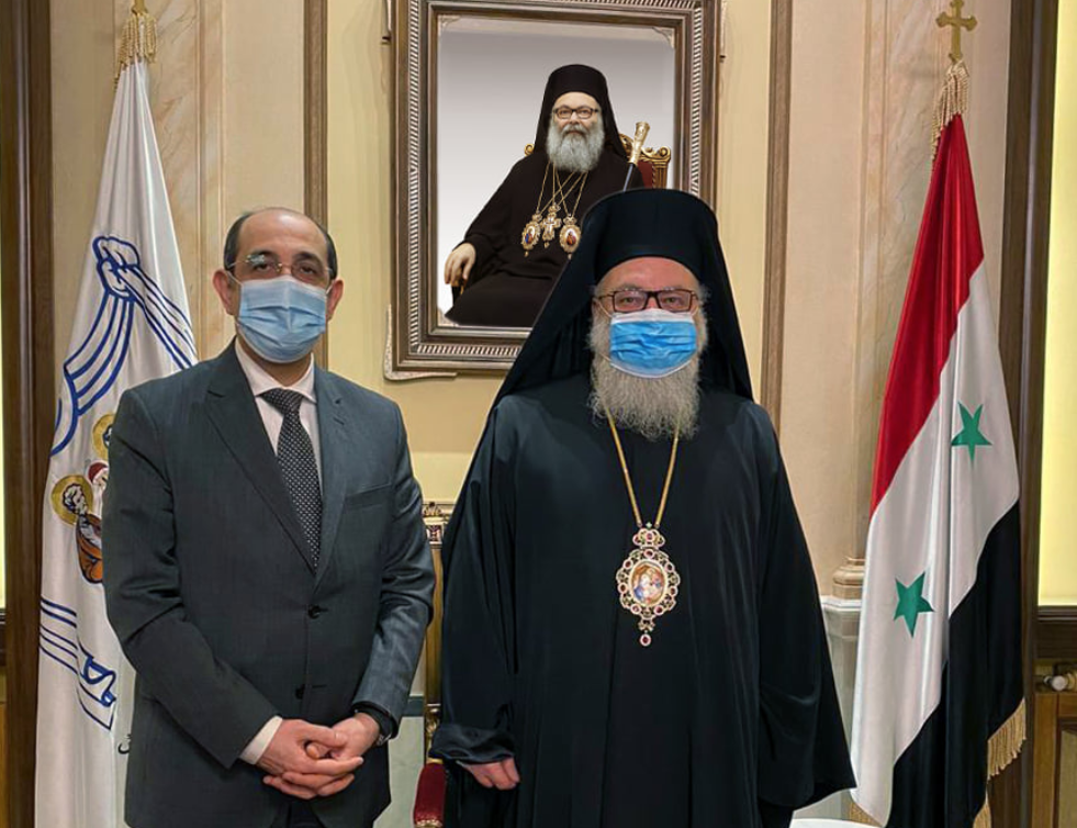البطريرك يوحنا العاشر يستقبل السفير بسام الصباغ المندوب الدائم لسوريا لدى الأمم المتحدة