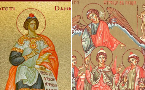Profeti Daniel e 3 djemtë: Anania, Azaria, Misaeli. Oshënar Dionisi i Egjinës