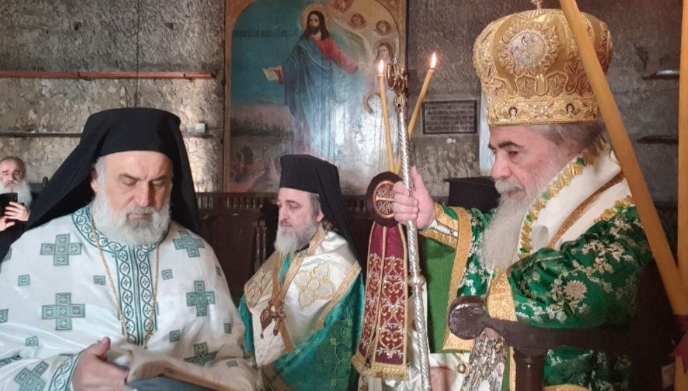 Иерусалимский Патриархат:  ЕГО БЛАЖЕНСТВО ПАТРИАРХ ИЕРУСАЛИМСКИЙ ФЕОФИЛ СЛУЖИТ НА СОРОКАДНЕВНОЙ ГОРЕ