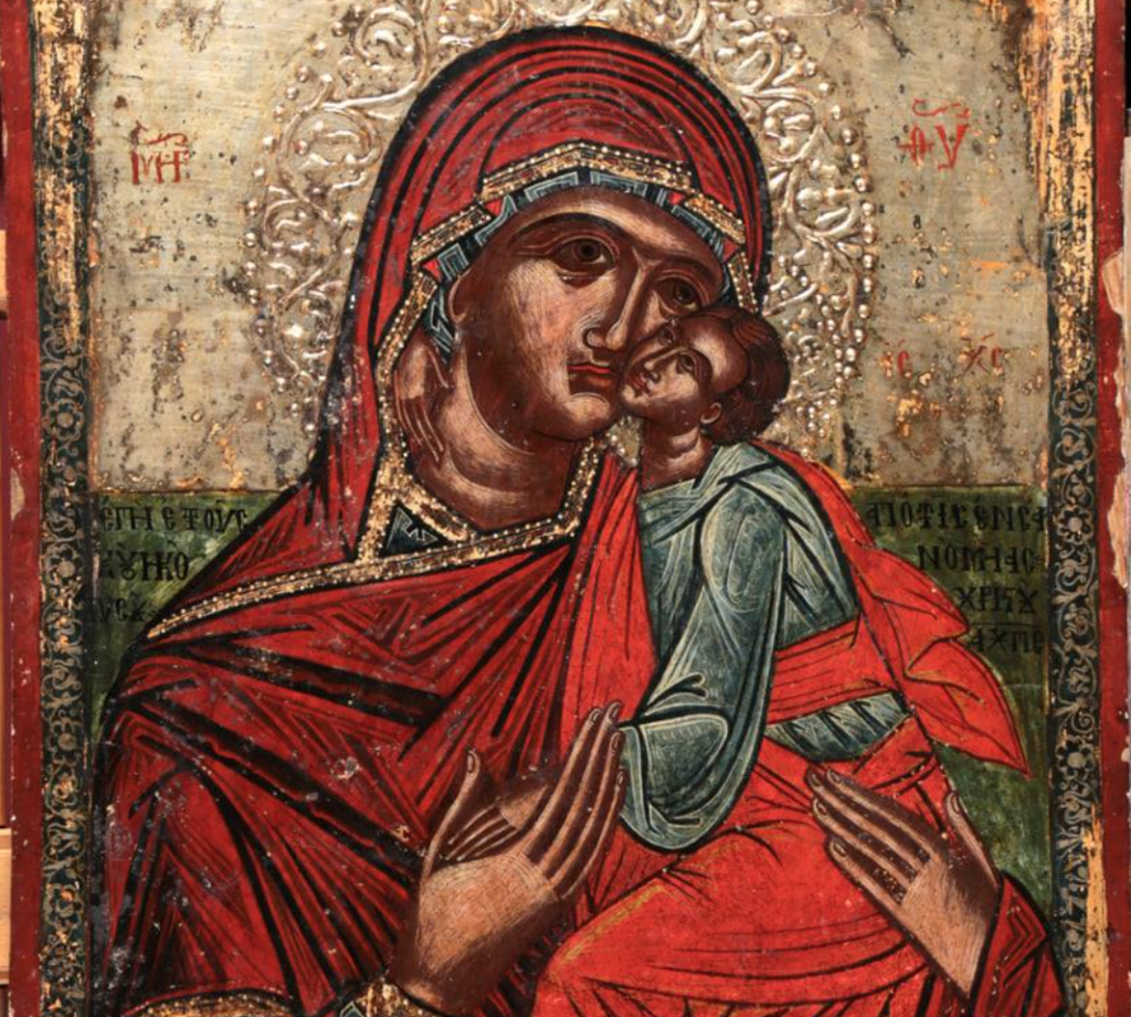 Ikona “Shën Mëri Përkëdhelësja”