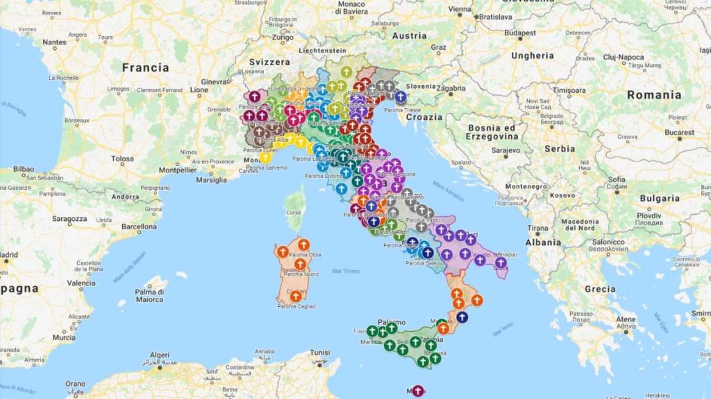 Episcopia Italiei: Harta completă a parohiilor românești din peninsulă