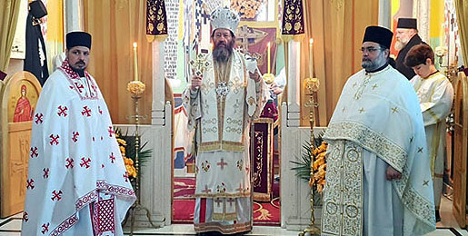 Епископ Јустин началствовао евхаристијским сабрањем у Атеници