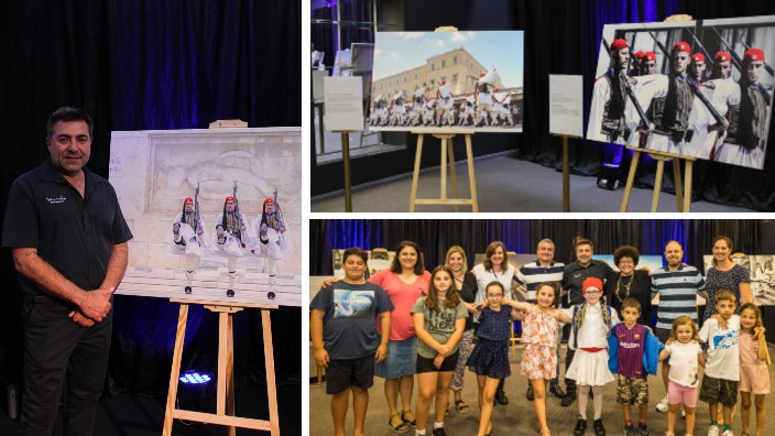 Auction at Nick Bourdaniotis’ Evzones exhibition in Canberra raises $15,000 for Greek school