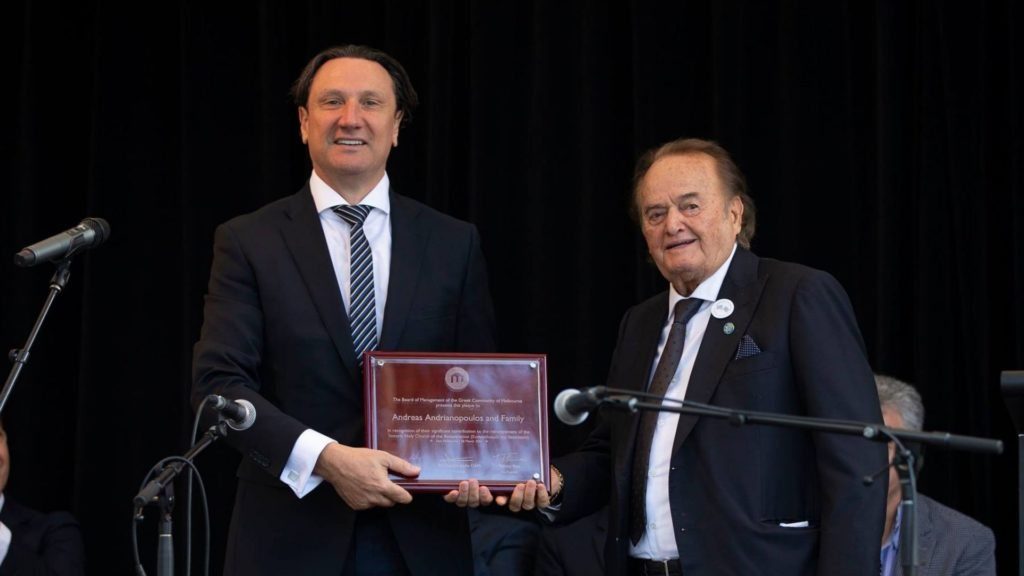 Andreas Andrianopoulos’ sends significant support to East Melbourne’s Evangelismos Church