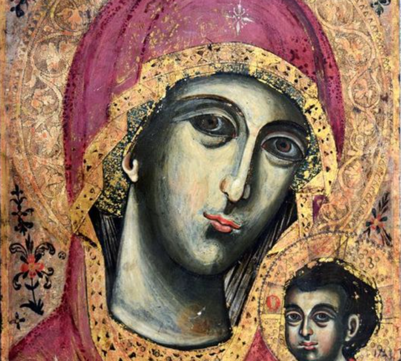 “Shën Mëri Hodigitria”, ikona e pikturuar në fund të shekullit XVIII nga Tërpo Zografi