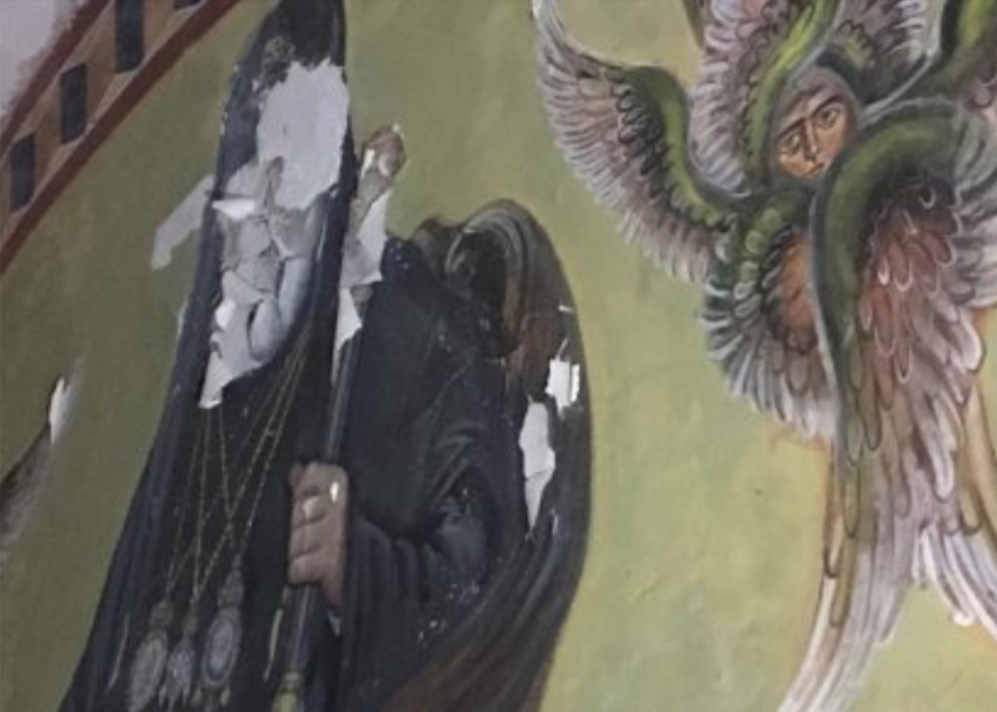 მარტვილში კათოლიკოს-პატრიარქ ილია მეორის ფრესკა დააზიანეს