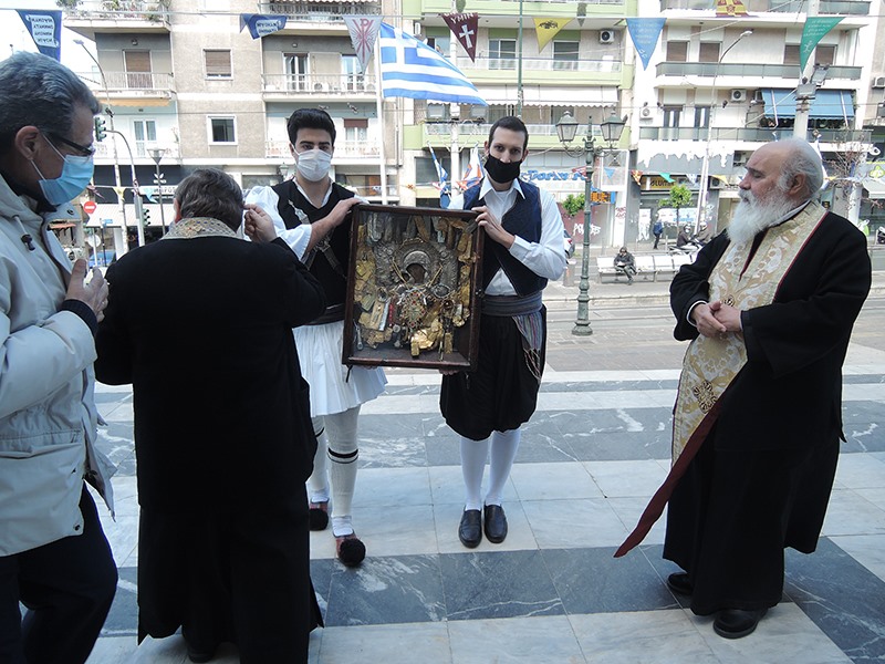 Υποδοχή θαυματουργής εικόνας «Ρόδον το Αμάραντον» στην Ευαγγελίστρια Πειραιώς