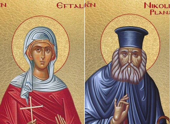 Dëshmorët Isihi, senator, e Eftalia. Oshënar Nikolla Plana. Omologjet Kiondi. Hierodëshmor Theodhoti.