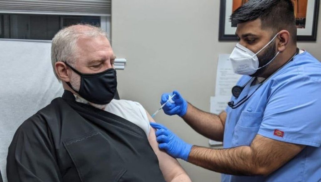 Archbishop Elpidophoros Receives the COVID-19 Vaccine