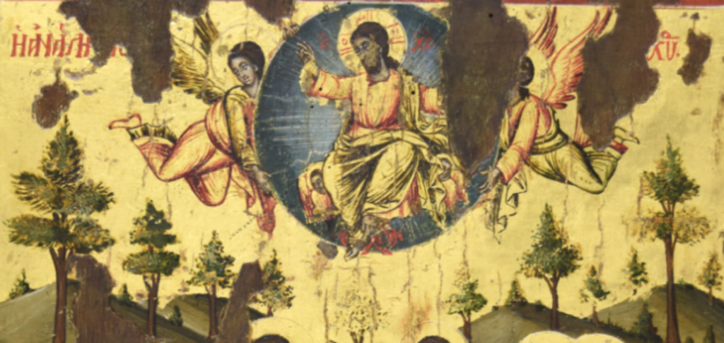 Ikona “Shestja” është pikturuar nga atelieja e vëllezërve Zografi për manastirin e Shën Pjetrit dhe Pavlit në Vithkuq