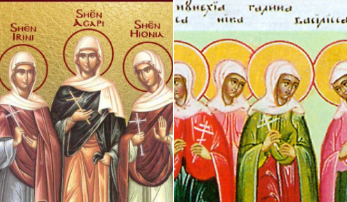 Dëshmoret Agapi, Irini, Hionia