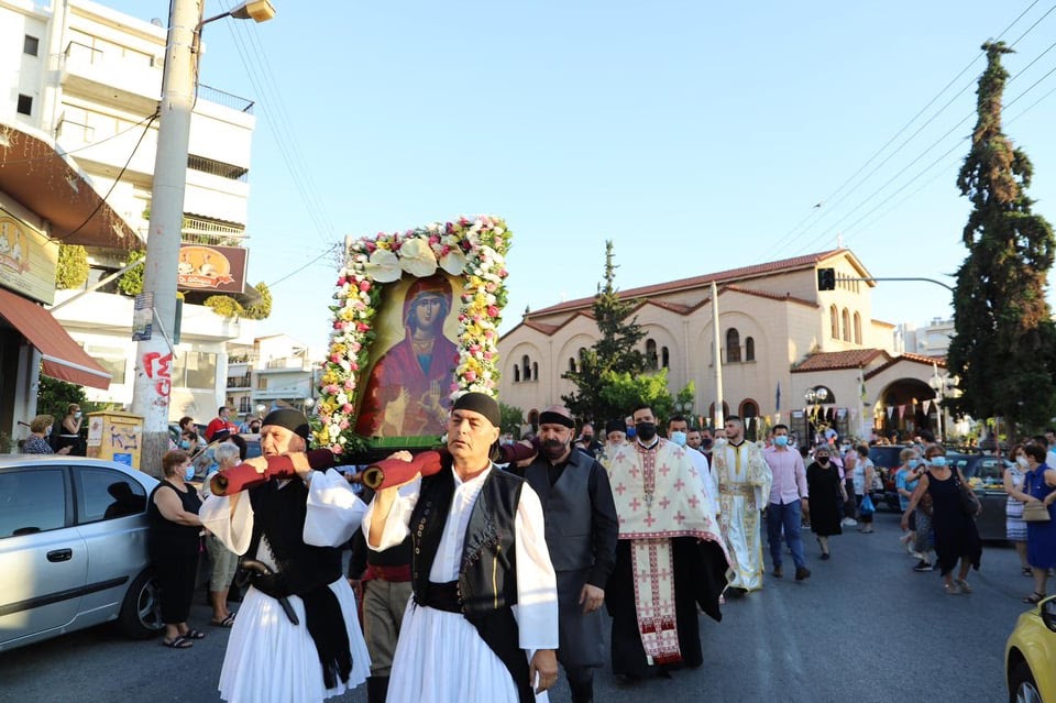 Feast day of Marina the Great Martyr of Antiochb celebrated at dedicated cathedral in Ilioupolis district