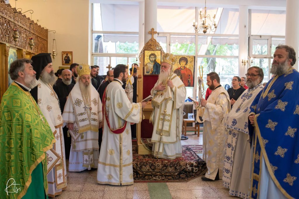 Archbishop of Albania Anastasios officiates at celebrating St. Prokopios Cathedral in Tirana