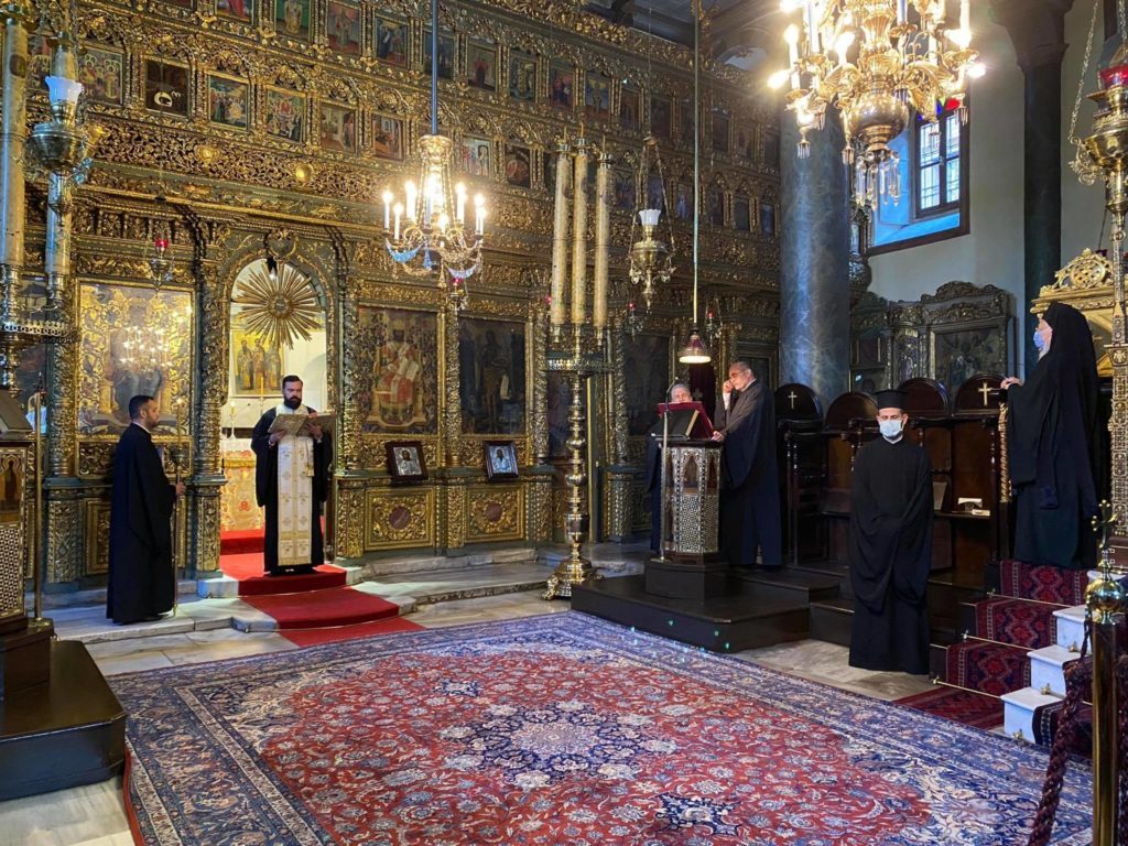 Ecumenical Patriarch Bartholomew I officiates at First Paraclesis to the All Holy Theotokos during Sunday service
