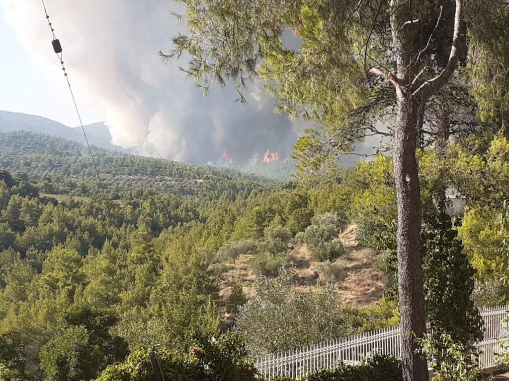 Η φωτιά πλησίασε το Μετόχι της Αγίας Λαύρας