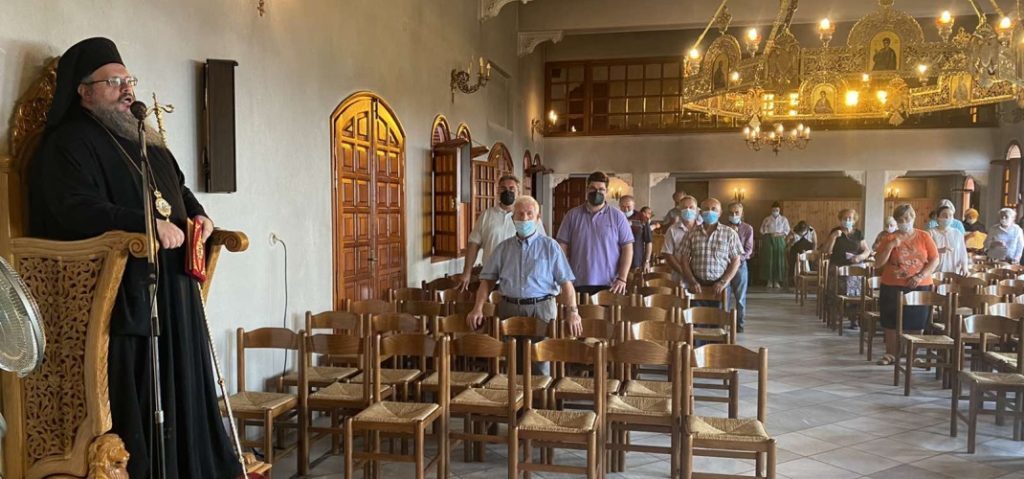 Metropolitan of Larissa & Tyrnavos officiates at Vespers at Holy Monastery of Stomio, dedicated to Dormition of the Theotokos and St. Demetrius