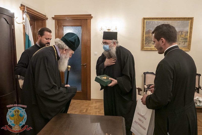 Българският Патриарх Неофит прие Игумена на Монастира Есфигмен Архимандрит Вартоломей | СНИМКИ