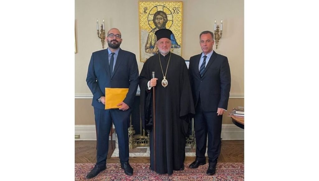 Archbishop Elpidophoros of America Meets with Newly Appointed Consul of the Hellenic Republic to New York