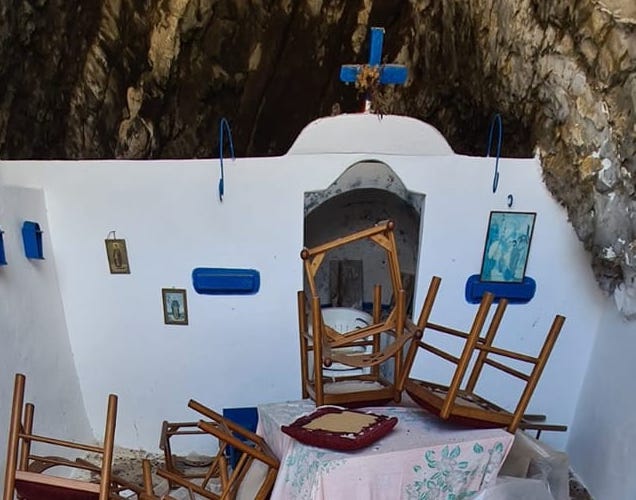 Βεβήλωσαν το εκκλησάκι της Παναγίας Ποταμίτισσας στην Κάσο