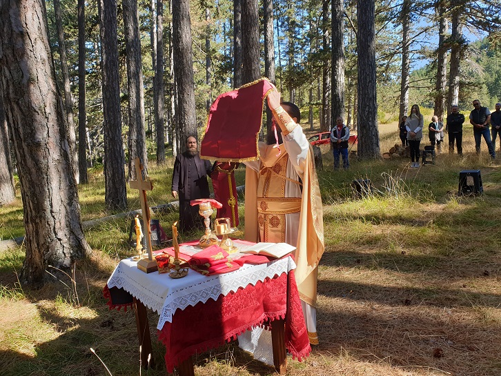 Divine Liturgy in Valia Kalda national park of N. Greece