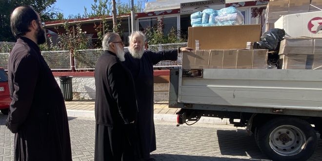 Φορτηγάκι αγάπης για τους σεισμόπληκτους του Αρκαλοχωρίου από την Ιερά Μητρόπολη Κυδωνίας